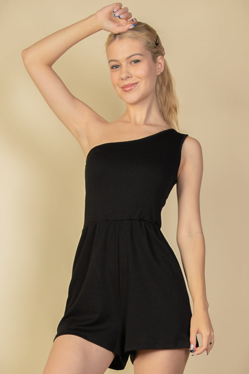 3/piece] One Shoulder Romper – Capella Outlet