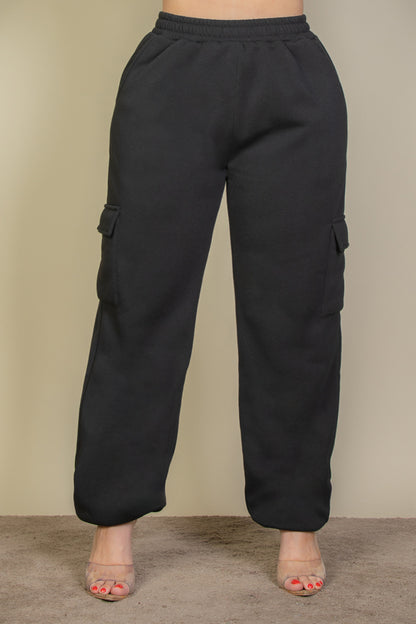 [$6.75/piece] Plus Size Side Pocket Drawstring Waist Sweatpants