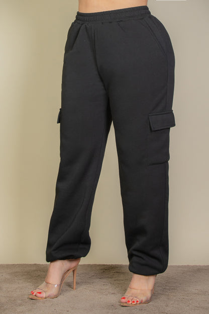 [$6.75/piece] Plus Size Side Pocket Drawstring Waist Sweatpants