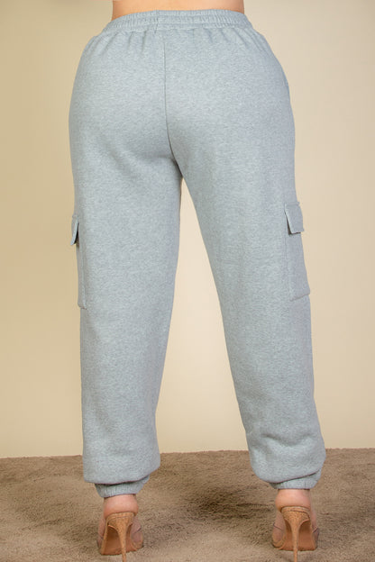 [$6.75/piece] Plus Size Side Pocket Drawstring Waist Sweatpants