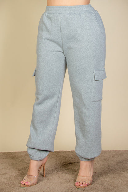 [$6.75/piece] Plus Size Side Pocket Drawstring Waist Sweatpants