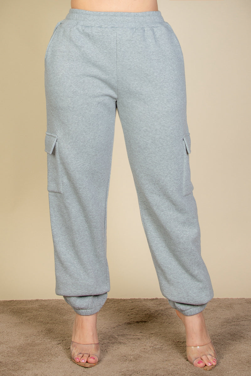 [$6.75/piece] Plus Size Side Pocket Drawstring Waist Sweatpants