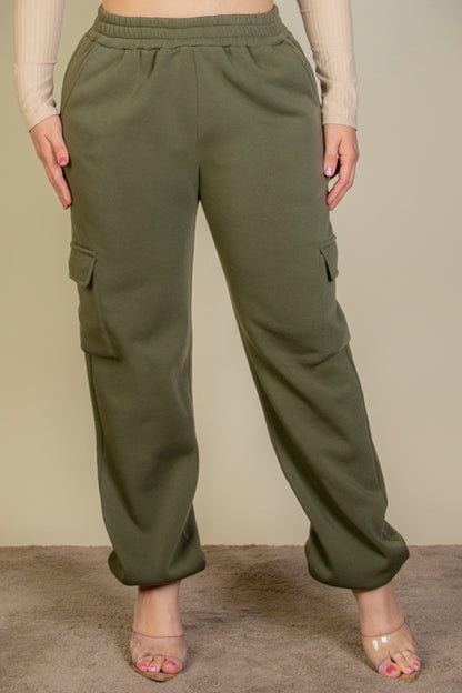 [$6.75/piece] Plus Size Side Pocket Drawstring Waist Sweatpants