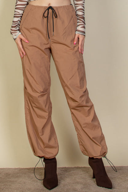 Drawstring Waist Parachute Pants - Capella Apparel