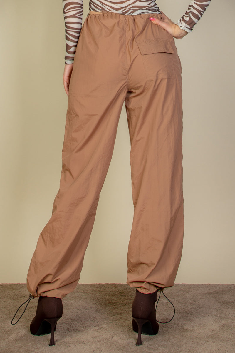 Drawstring Waist Parachute Pants - Capella Apparel