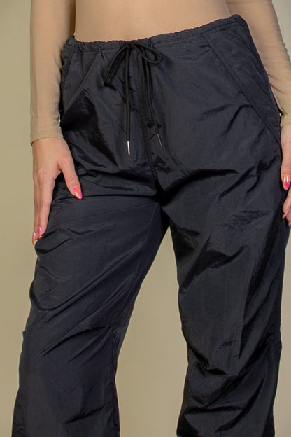 Drawstring Waist Parachute Pants - Capella Apparel