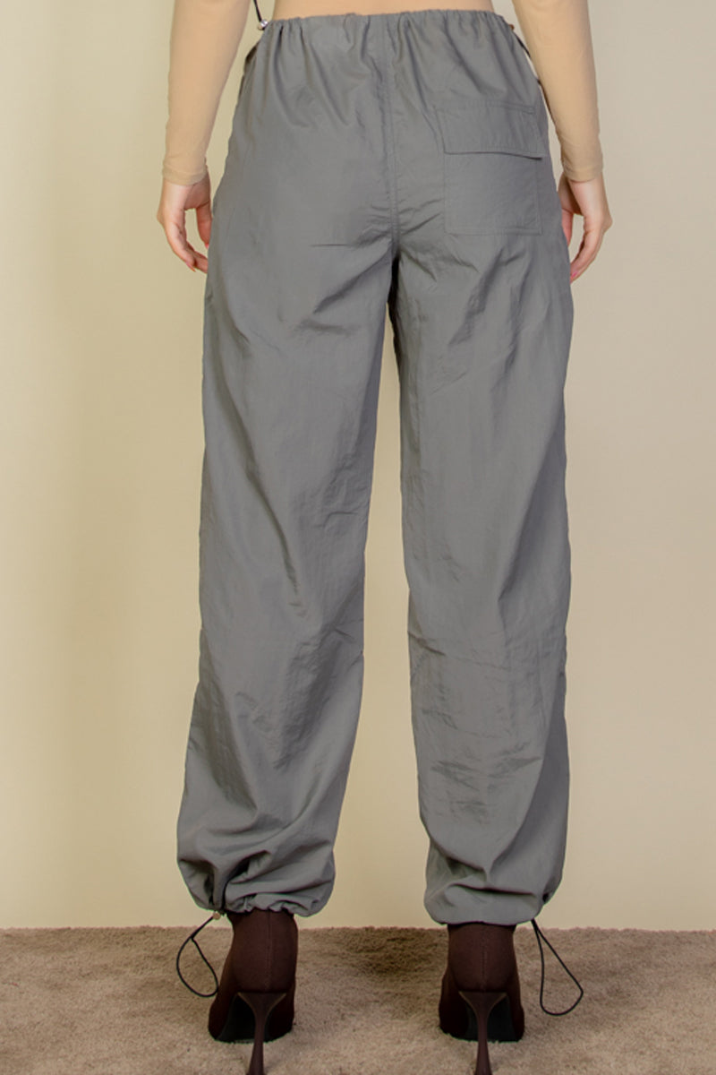 Drawstring Waist Parachute Pants - Capella Apparel