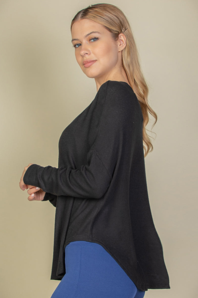 Dolman Sleeve Brushed Knit Top - Capella Apparel