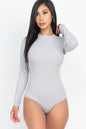 [$3/piece] Ribbed Long Sleeve Mock Neck Bodysuit