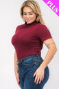 Plus Size Ribbed Short Sleeve Bodysuit - Capella Apparel