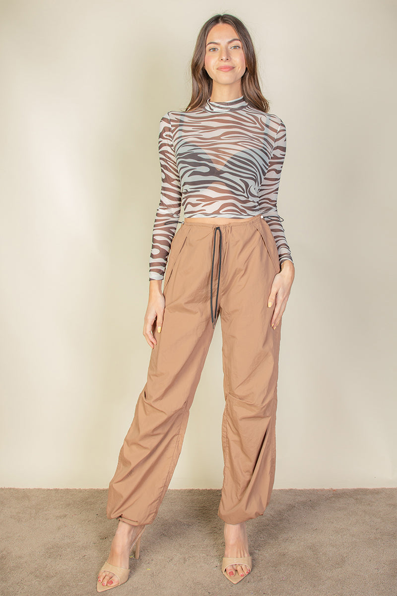 [$2/piece] Zebra Print Mesh Top