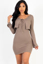 Rib Cropped Cardigan & Mini Cami Bodycon Dress - Capella Apparel