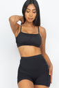 Shirred Crop Cami Top & Shorts Set - Wholesale Capella Apparel