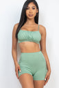 Shirred Crop Cami Top & Shorts Set - Wholesale Capella Apparel