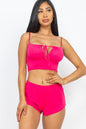 Camisole Tied Crop Top & Shorts Set - Wholesale Capella Apparel