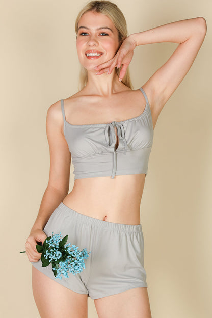 Camisole Tied Crop Top & Shorts Set - Wholesale Capella Apparel