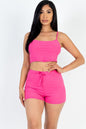 Solid Ribbed Cami Top and Shorts Set - Capella Apparel