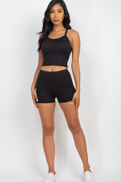 [$3/piece] Split Back Cami Top & Shorts Set