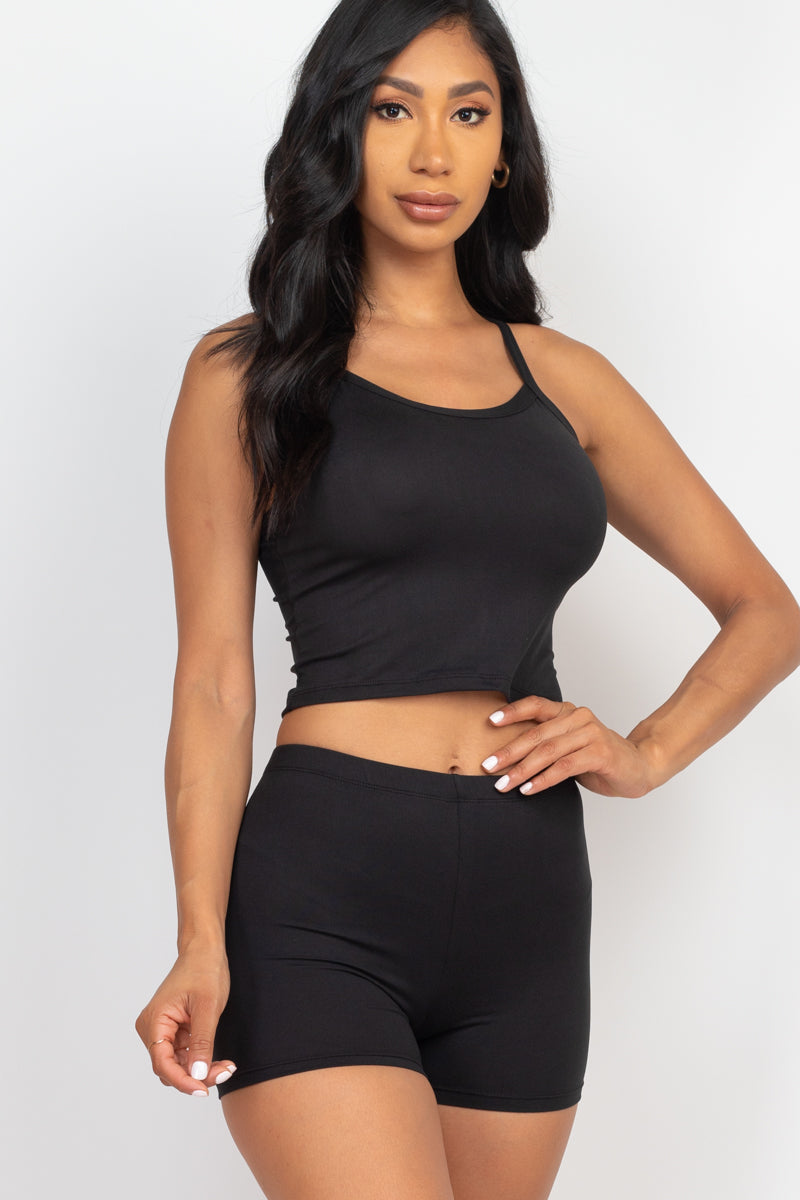 [$3/piece] Split Back Cami Top & Shorts Set