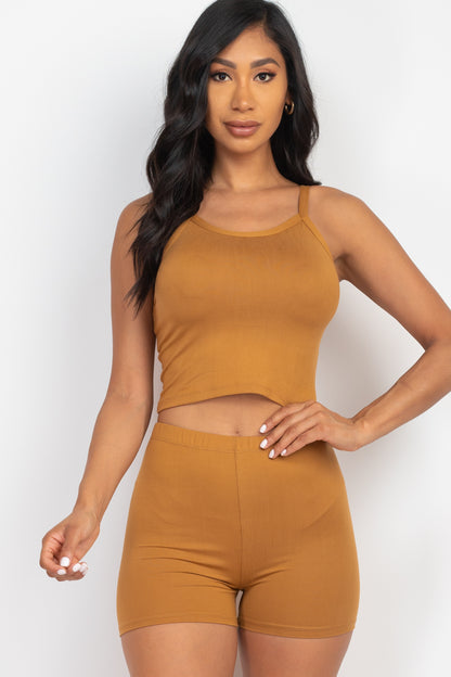 [$3/piece] Split Back Cami Top & Shorts Set