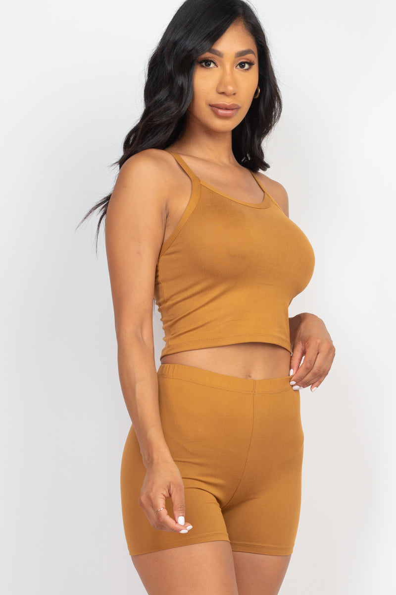 [$3/piece] Split Back Cami Top & Shorts Set