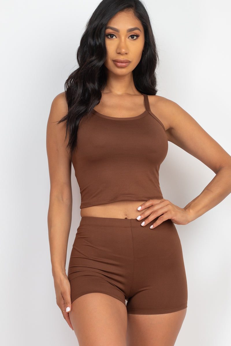 [$3/piece] Split Back Cami Top & Shorts Set