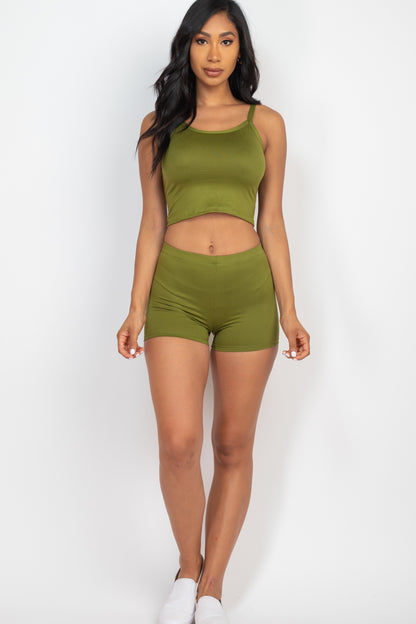 [$3/piece] Split Back Cami Top & Shorts Set