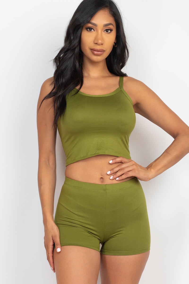 [$3/piece] Split Back Cami Top & Shorts Set