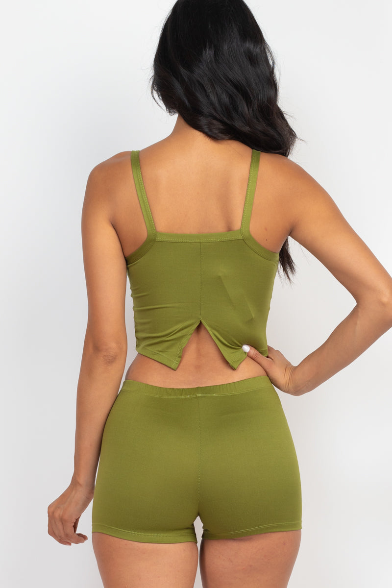 [$3/piece] Split Back Cami Top & Shorts Set