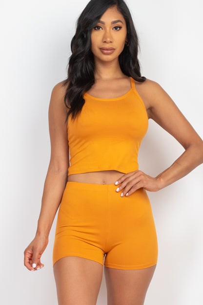 [$3/piece] Split Back Cami Top & Shorts Set