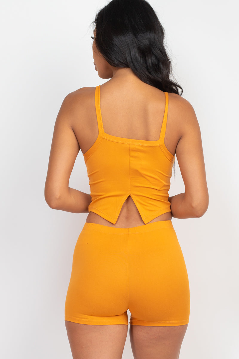 [$3/piece] Split Back Cami Top & Shorts Set