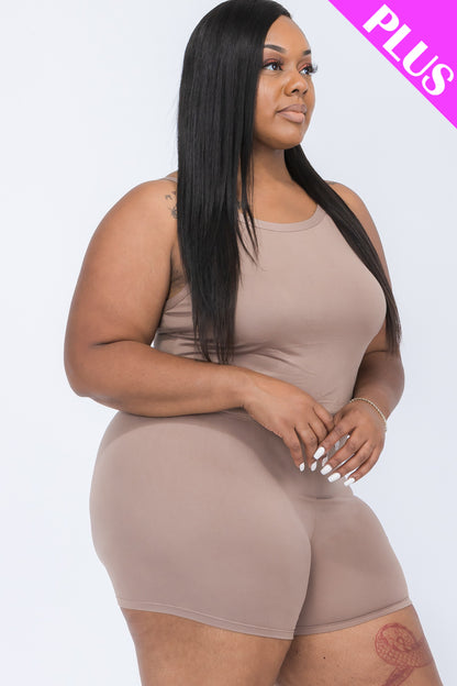 [$5/piece] Plus Size Split Back Cami Top & Shorts Set