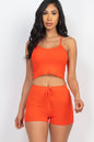 [$3/piece] Ribbed Crop Cami Top & Shorts Set