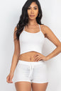 [$3/piece] Ribbed Crop Cami Top & Shorts Set