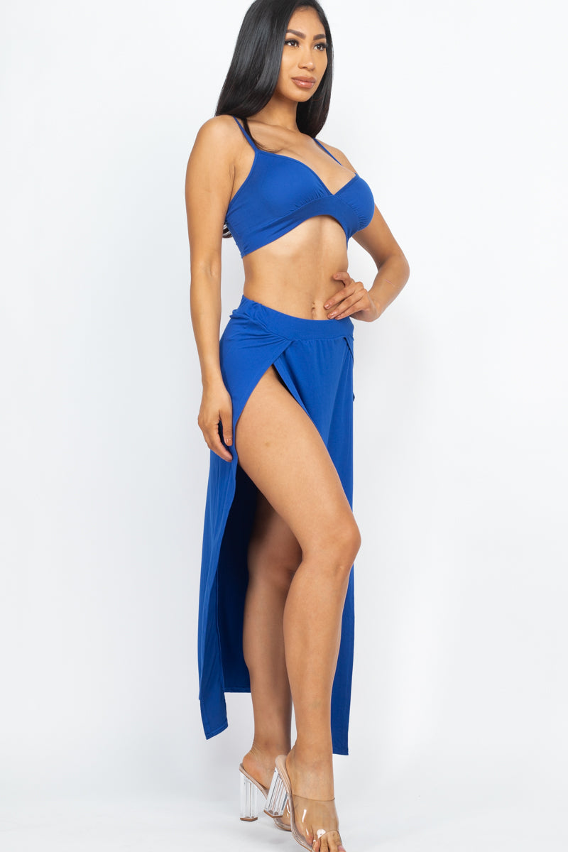 [$3/piece] Bratop and side slit dress