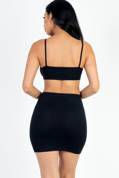 O-ring Crop Top & Mini Skirt Set - Capella Apparel