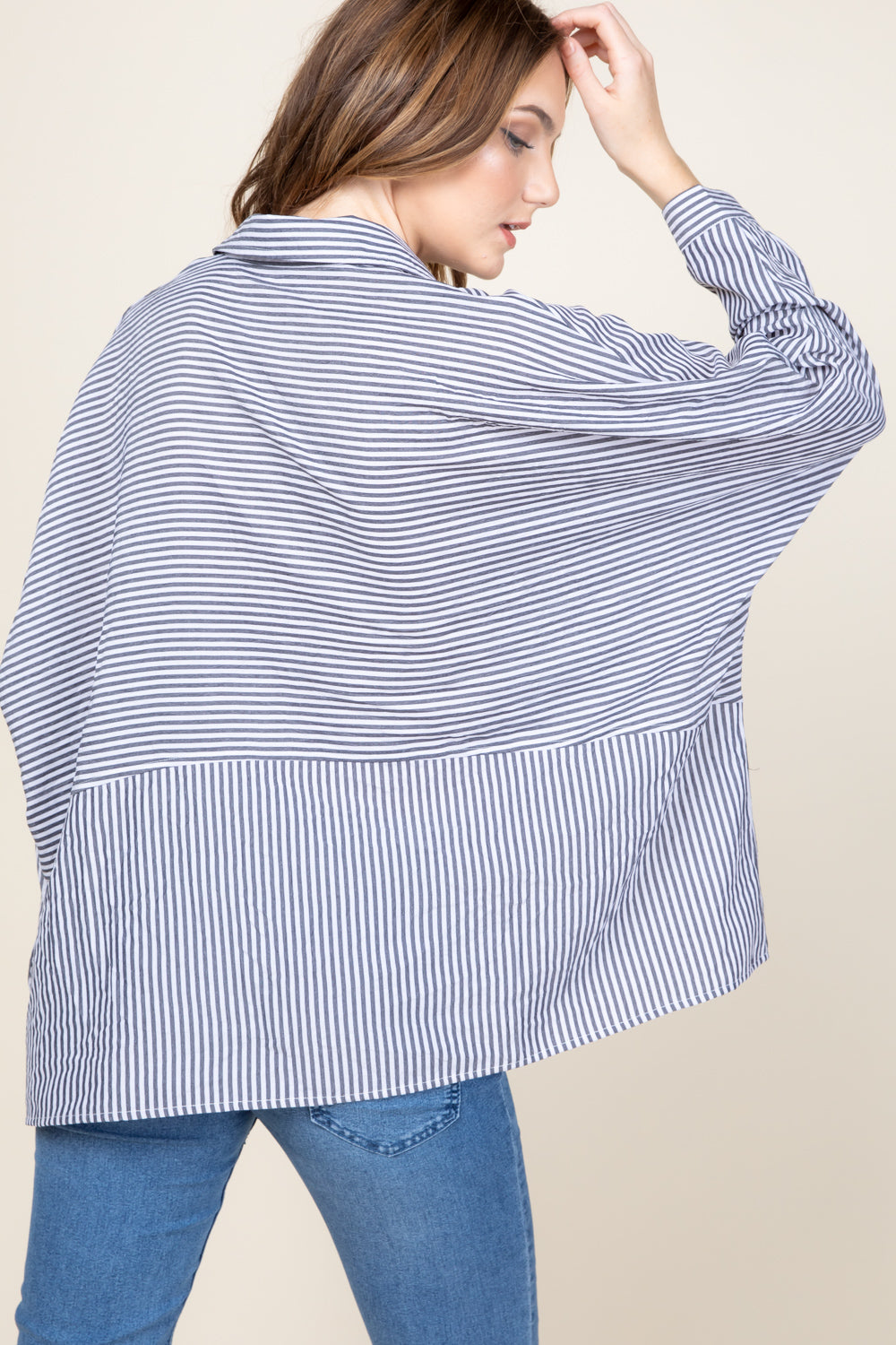 [$5/piece] Stripe oversized shirt
