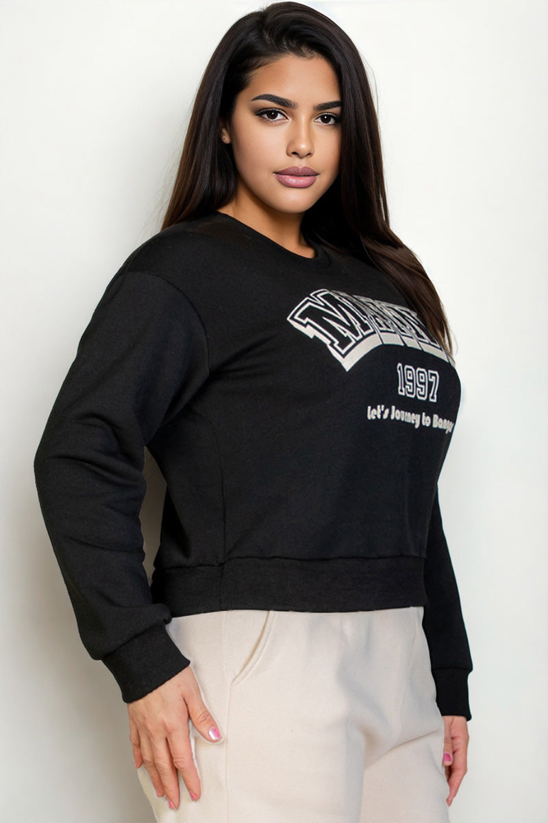 [$5.5/piece] Plus Size Graphic Drop Shoulder Sweatshirt