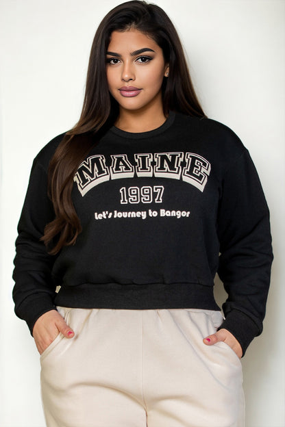 [$5.5/piece] Plus Size Graphic Drop Shoulder Sweatshirt