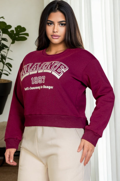 [$5.5/piece] Plus Size Graphic Drop Shoulder Sweatshirt