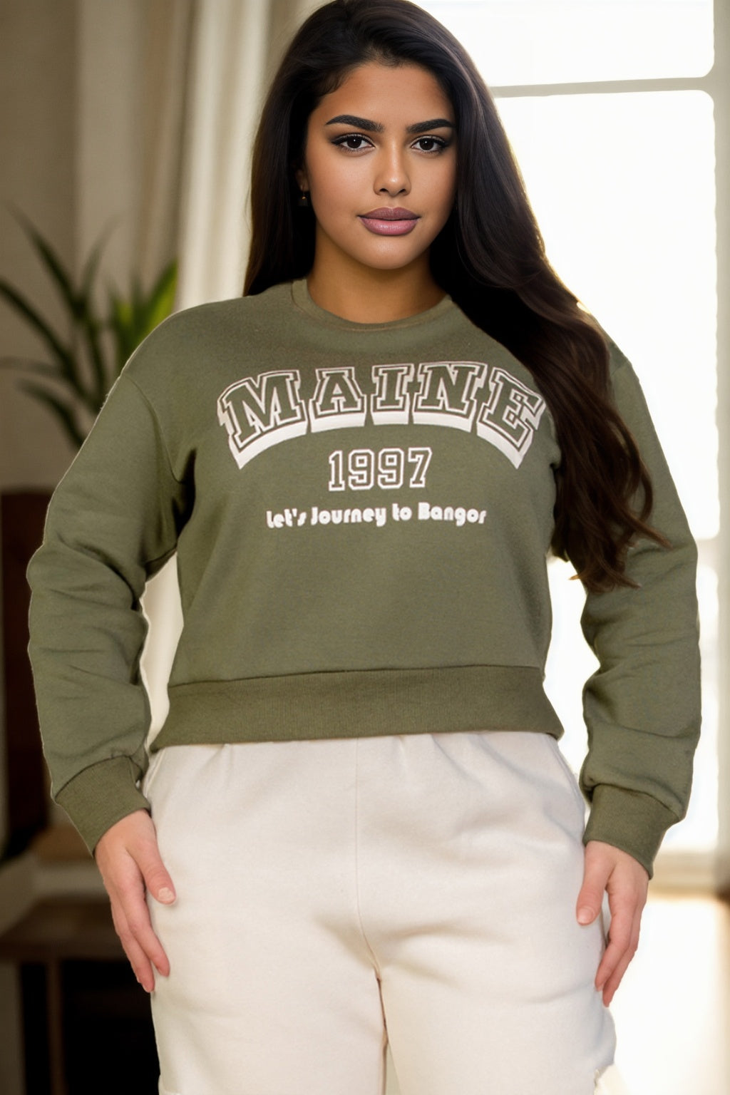 [$5.5/piece] Plus Size Graphic Drop Shoulder Sweatshirt