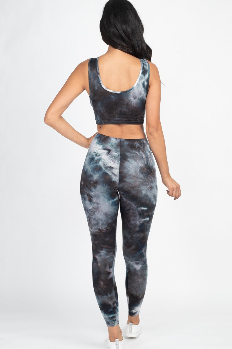 [$5/piece] Tie-Dye Crop Top & Leggings Set