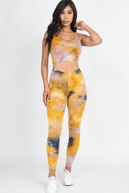 [$5/piece] Tie-Dye Crop Top & Leggings Set