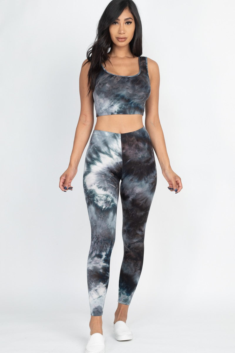 [$5/piece] Tie-Dye Crop Top & Leggings Set