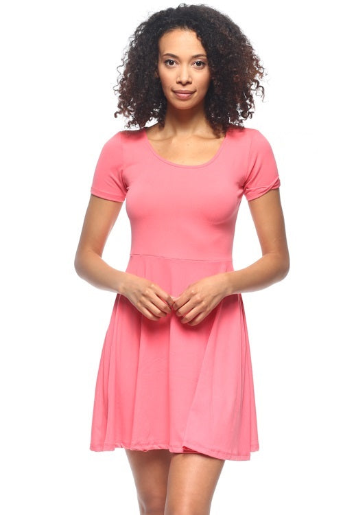 [$2/piece] Short Sleeve Fit & Flare Mini Dress