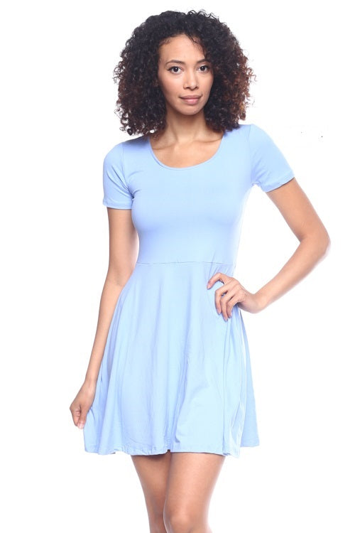 [$2/piece] Short Sleeve Fit & Flare Mini Dress