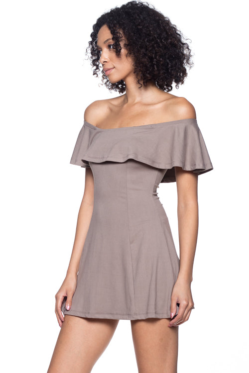 [$2/piece] Off Shoulder Ruffle Dress