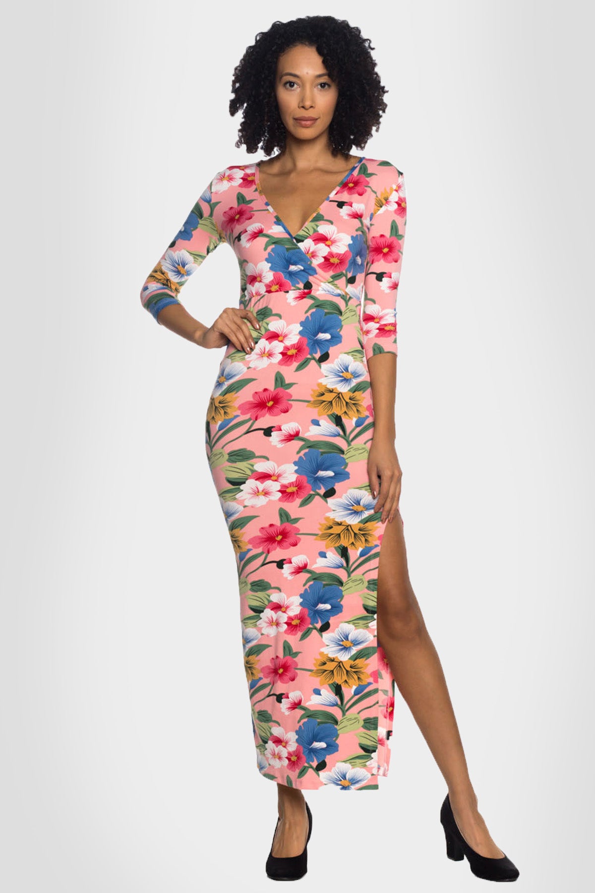 [$3/piece] Floral Maxi Wrap Dress