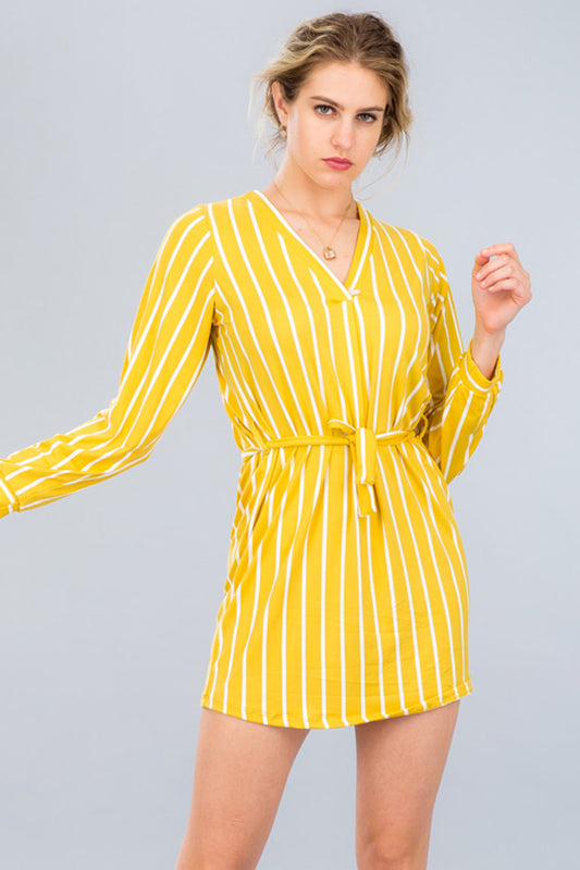 [$3/piece] Striped Front Tie Dress