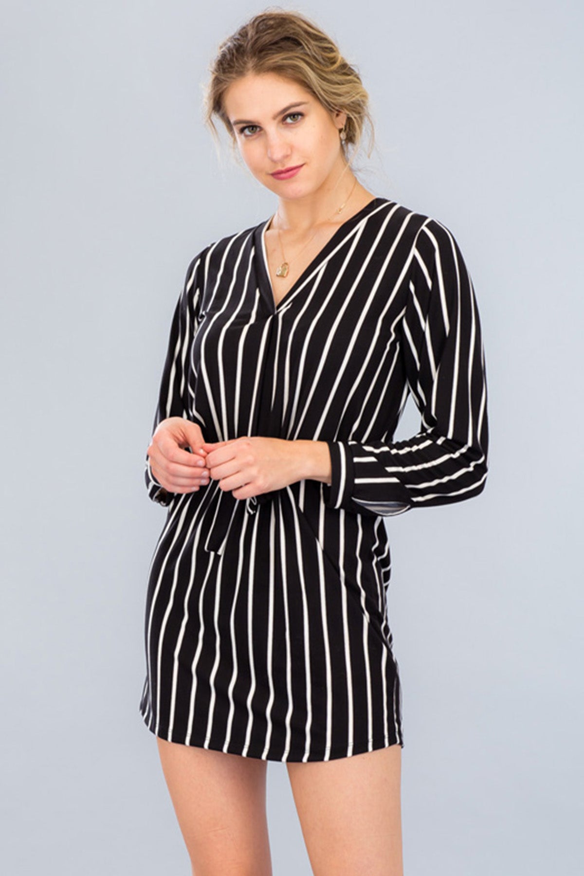 [$3/piece] Striped Front Tie Dress